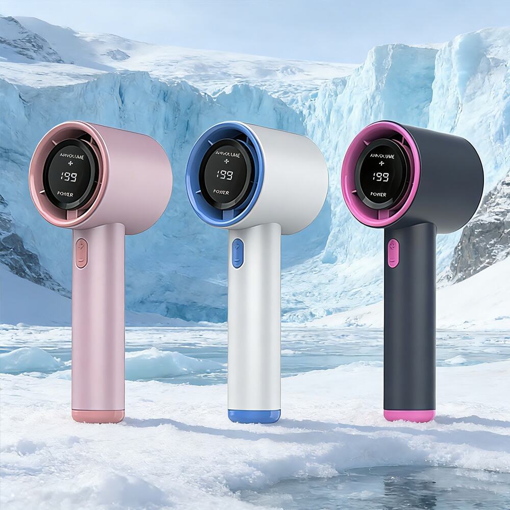 Pink 199 Speed Handheld Cooling Fan Type C Rechargeable Portable New